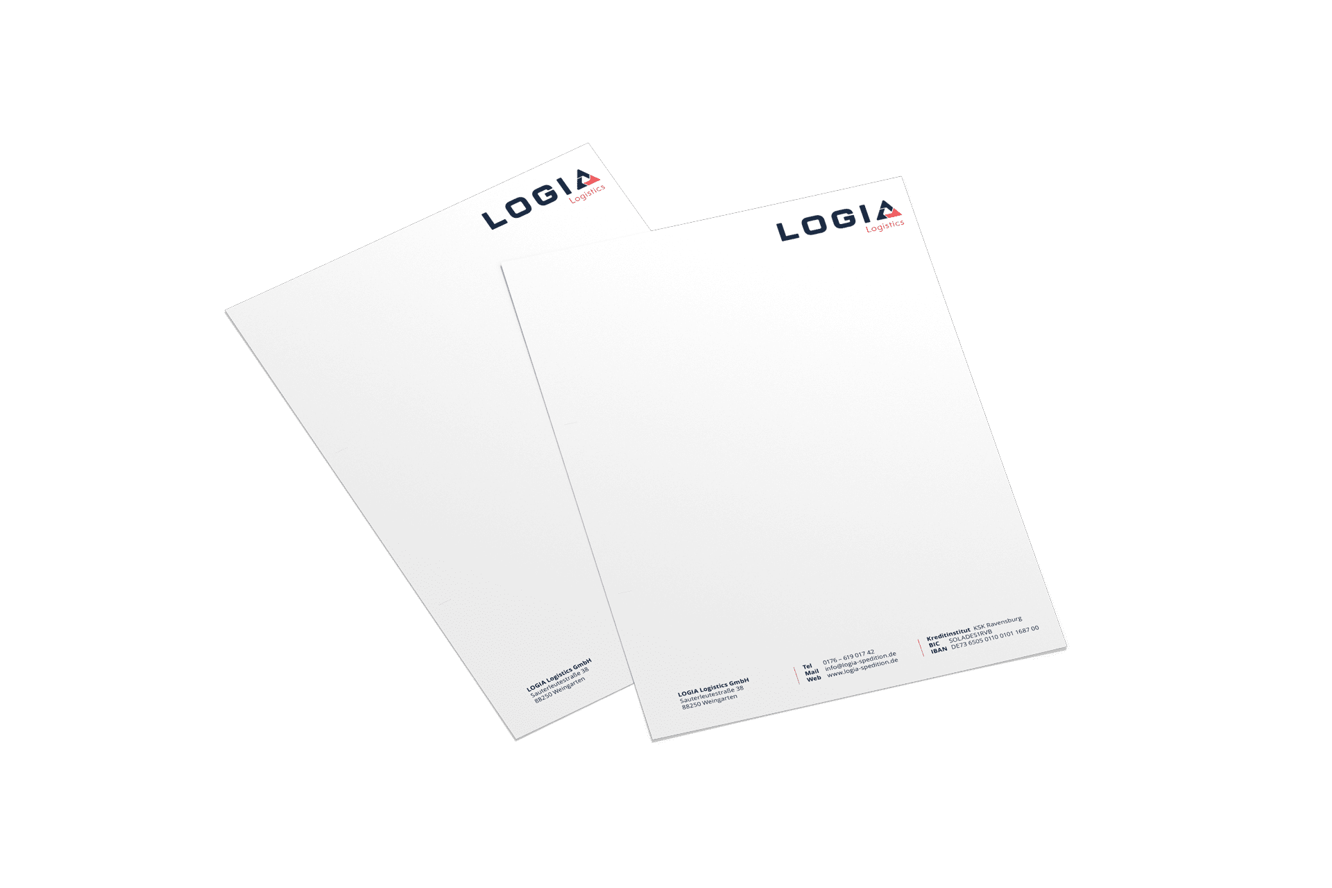 Briefpapier von Webboxes für Logia Logistics