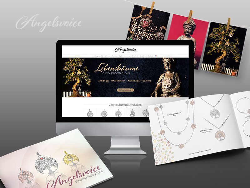 Website, Produktfotos und Produktkatalog von Webboxes für Angelsvoice