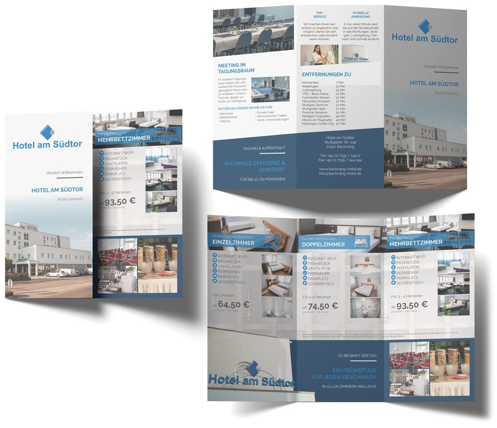 Flyer von Webboxes für das Hotel am Südtor